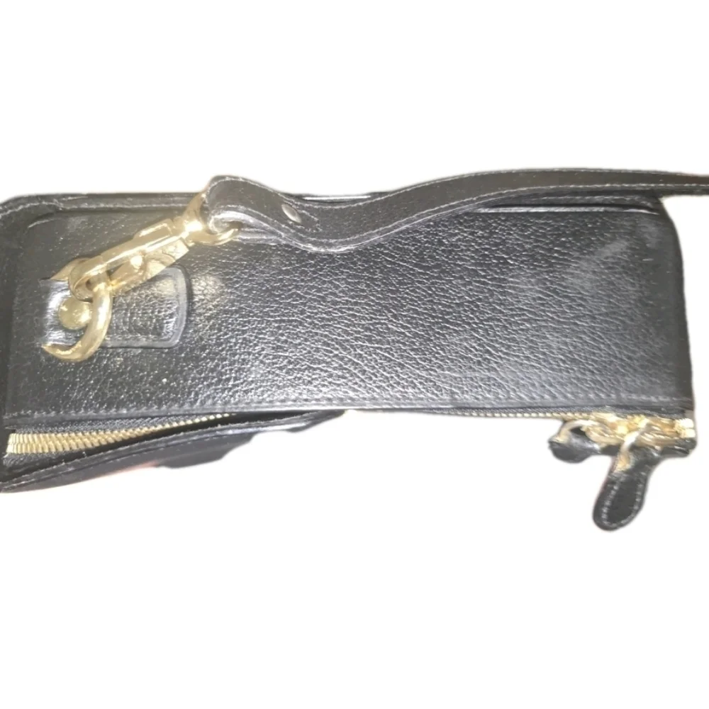 Salvatore Ferragamo Hard Case Zippered Black Leather Briefcase With Lock And Key